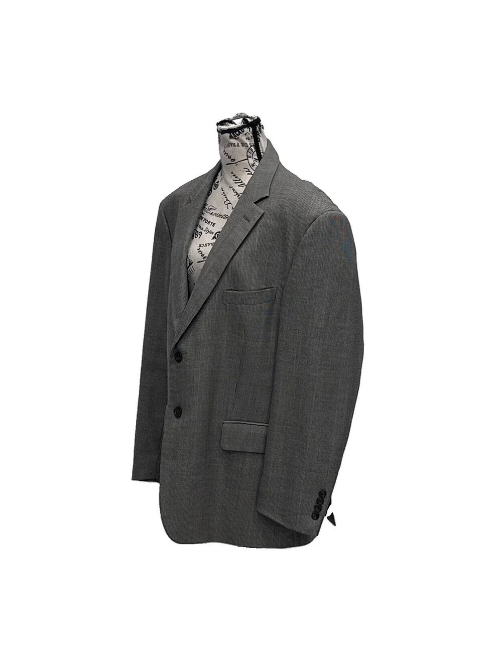 Pronto Uomo Platinum Houndstooth Sport Coat Blazer 48R Black White Purple Wool